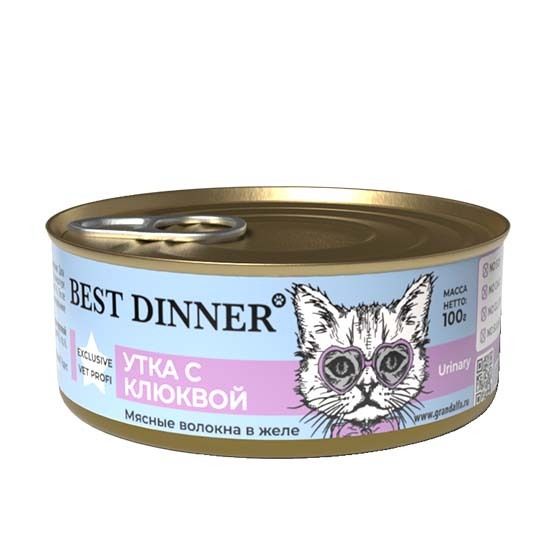  Best Dinner Cat Urinary консерва для кошек Утка с клюквой 100 г