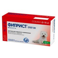  Фиприст Спот-ОН Капли на холку для собак 2-10 кг для питомцев
