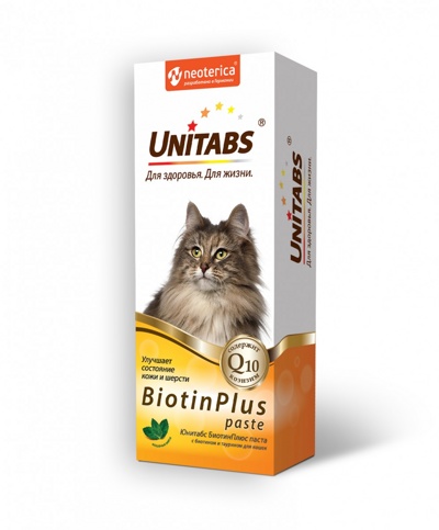  Юнитабс для кошек BiotinPlus паста 120 мл для питомцев
