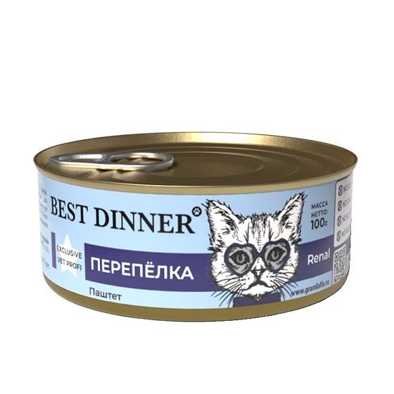  Best Dinner Cat Renal консерва для кошек Перепелка с рисом 100 г