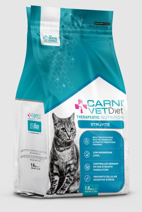  Carni VD Cat Struvite Корм для кошек Растворение струвитов при МКБ 1,5 кг
