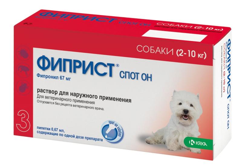  Фиприст Спот-ОН Капли на холку для собак 2-10 кг цена за 1 пипетку