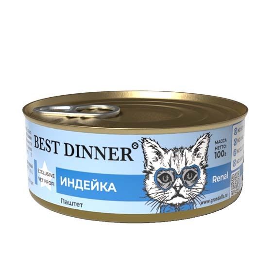  Best Dinner Cat Renal консерва для кошек Индейка с рисом 100 г