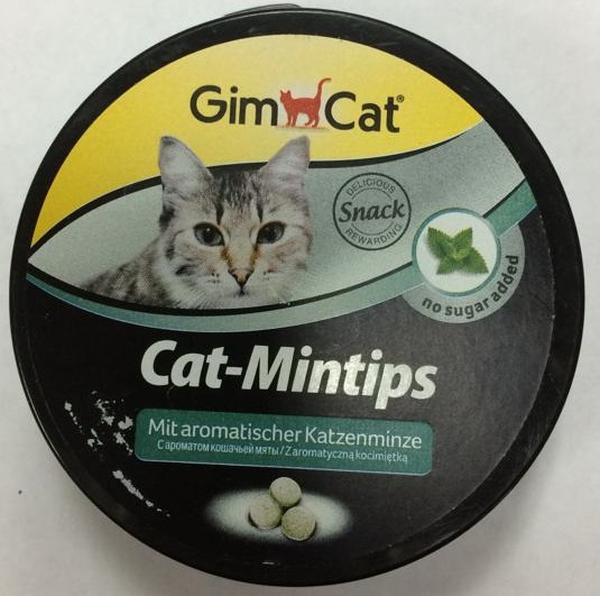  GimCat Mint Tips витамины с кошачьей мятой цена за 10шт для питомцев
