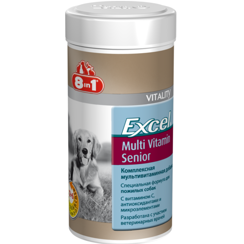  Эксель 8 в 1 Мультивитамины для пожилых собак 70 таб для питомцев
