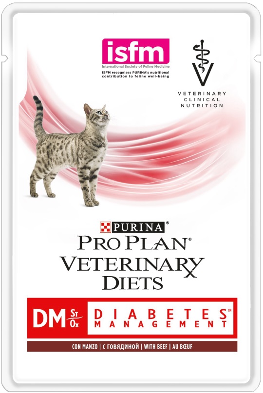  Purina DM Diabetic пауч для кошек при Сахарном Диабете Говядина 85 г