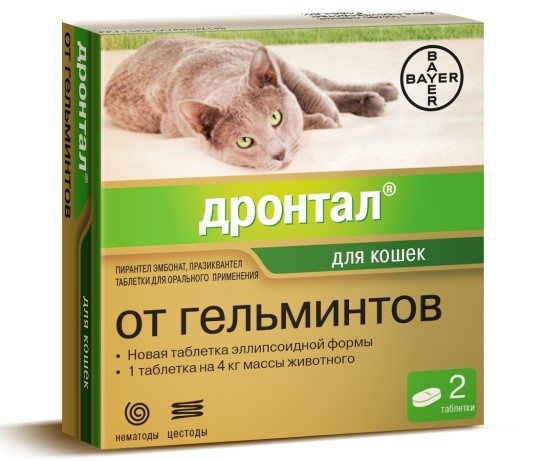  Дронтал Антигельментик для кошек 1 таб для питомцев

